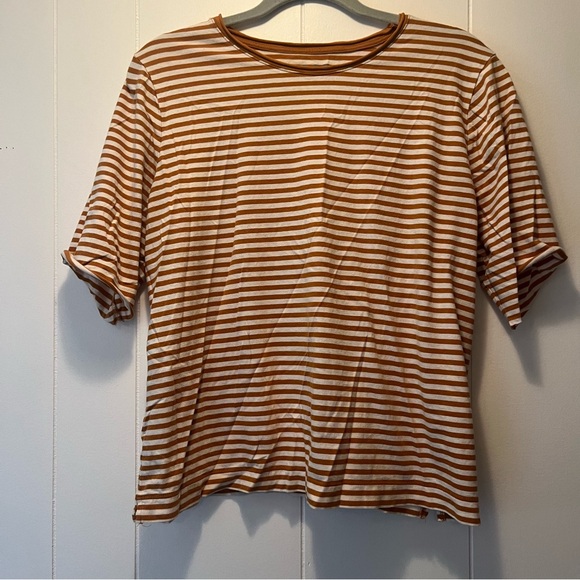 Tops - Striped Brown and White T-Shirt